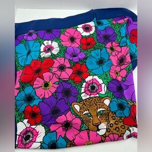 Gant Gaither Vintage Leopard Vivid Floral Scarf 30x30”
